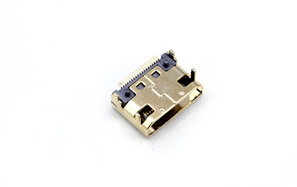 105010162-HDMI C TYPE FEMALE 19P 帶定位柱(銅殼)