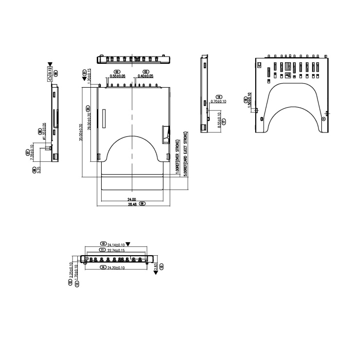 SD push 內(nèi)焊卡座